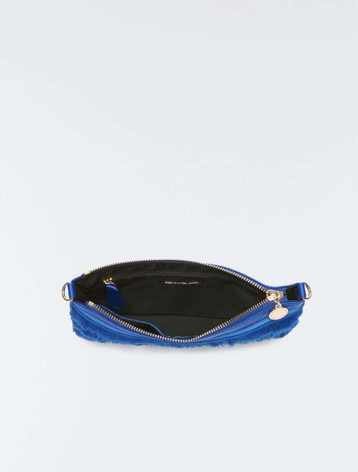 Pochette en satin bleue