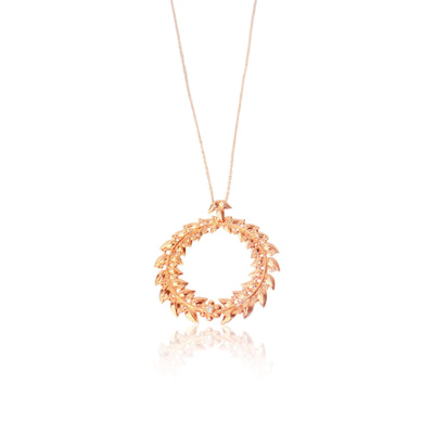 Collier avec pendentif  diamant or rose - Heraboutique