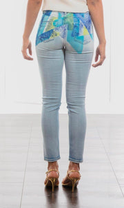 Jeans taille haute 7/8