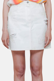Mini-jupe en denim blanc