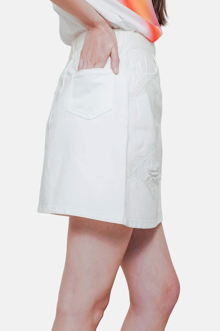 Mini-jupe en denim blanc - Ermanno scervino