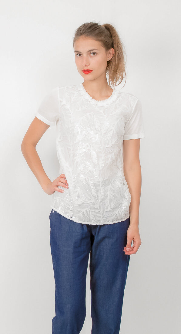 T-shirt à scintillant blanc - Heraboutique
